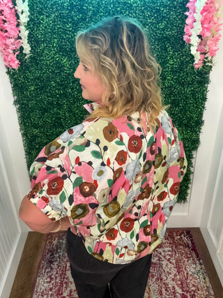 Grace Pink Floral Blouse