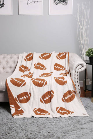 Football Print Cozy Blanket