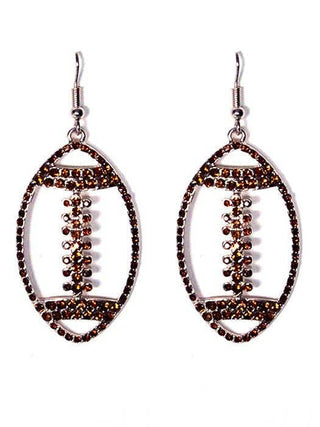 Rhinestone Cutout Football Earrings