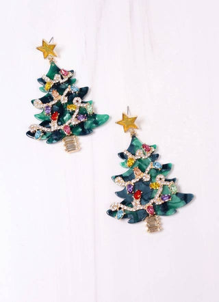 Embellished Christmas Tree Earrings