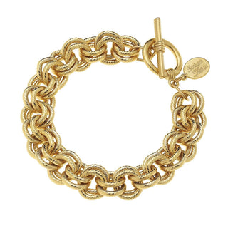 Susan Shaw Gold Double Link Chain Bracelet