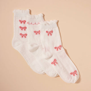 Bow Mid Calf Socks