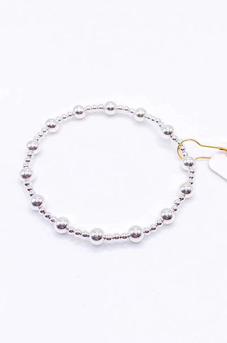 Classic Sincerity Pattern Bead Bracelet - Sterling