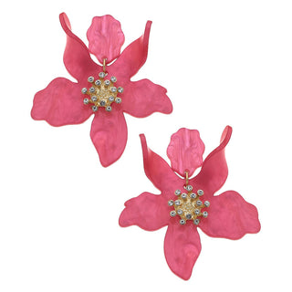 Chloe Resin Flower Statement Earrings