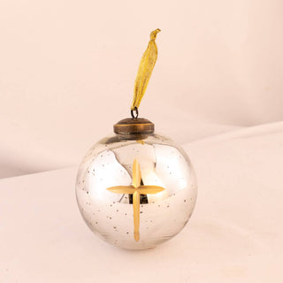 Cruix Glass Ball Ornament - Antique Silver/Gold