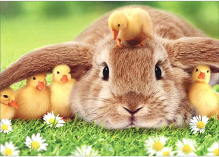 Bunny and Duckling | Easter Greeting Card