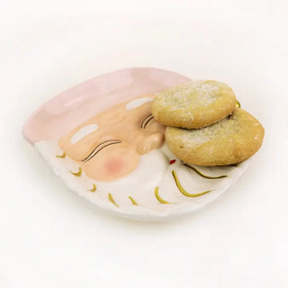 Pink Santa Dessert Plate