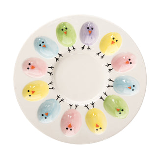 "Easter Chick" Ceramic Deviled Egg Plate