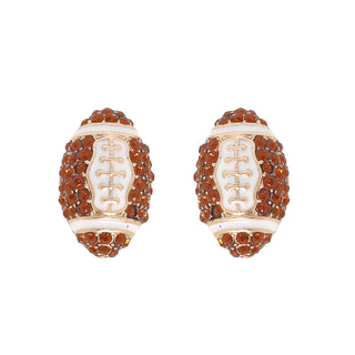 Rhinestone Football Stud Earrings