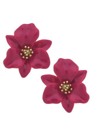 Valentina Enamel Flower Statement Earrings