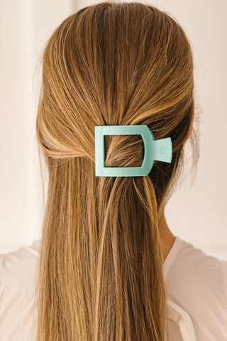 Totally Turquoise Small Square Flat Hair Clip