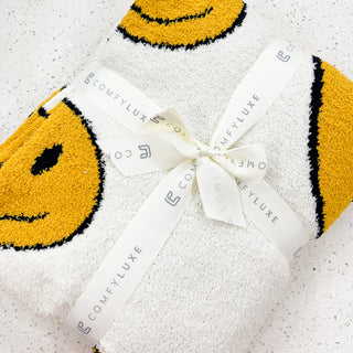 Yellow Happy Face Cozy Blanket