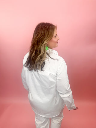 Basic White Oversized Button Down Blouse