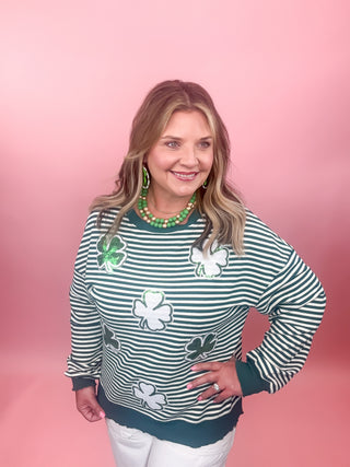 St Patrick's Day Clover Patch Sequin Top