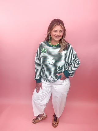 St Patrick's Day Clover Patch Sequin Top