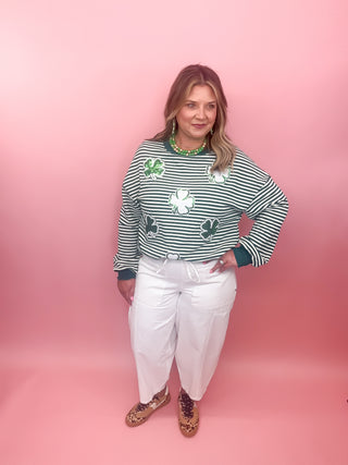 St Patrick's Day Clover Patch Sequin Top