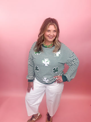 St Patrick's Day Clover Patch Sequin Top