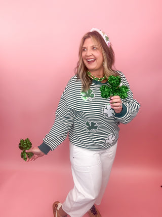 St Patrick's Day Clover Patch Sequin Top