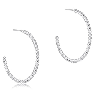 Beaded Classic 1.25" Post Hoop - Sterling