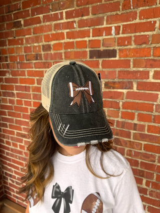 Football Bow Coquette Patch Trucker Hat