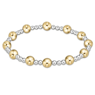 Classic Sincerity Pattern Bead Bracelet - Mixed Metal