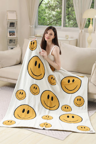 Yellow Happy Face Cozy Blanket