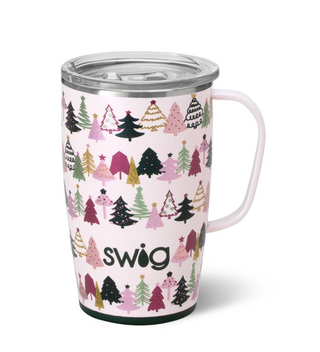 Tinseled Trees Travel Mug 18oz