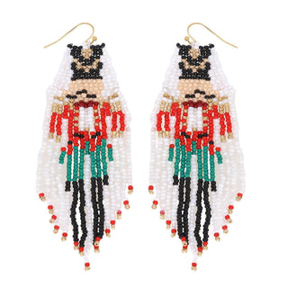 Nutcracker Tassel Beaded Earrings