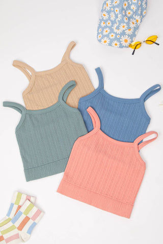 Vivi Ribbed Fitted Crop Knit Tank Top