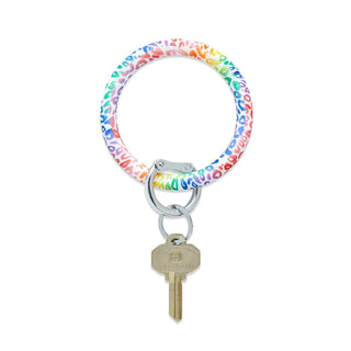 Silicone Big O® Key Ring - Rainbow Cheetah