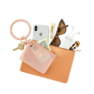 Silicone Big O® Key Ring - Rose Gold Confetti