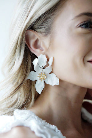 Chloe Resin Flower Statement Earrings