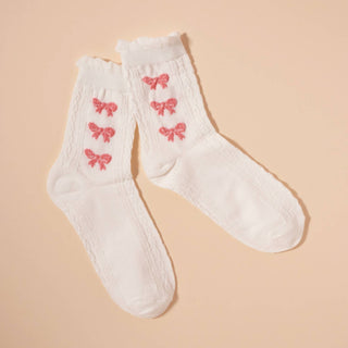 Bow Mid Calf Socks