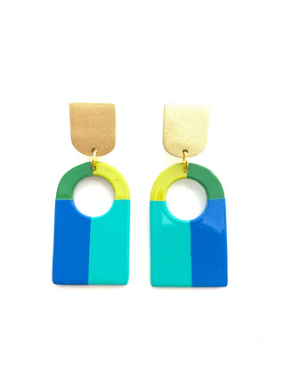 Bold Four Color Arch Earrings