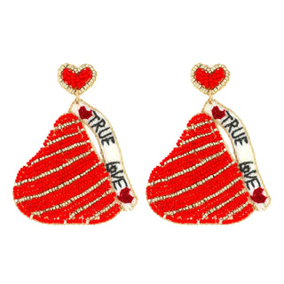 Message Chocolate Candy Valentine Beaded Earrings