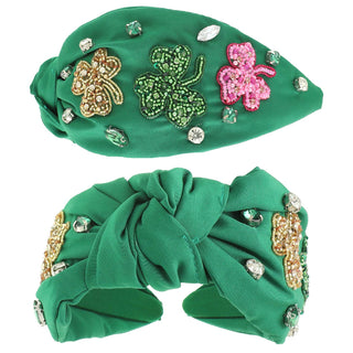 St. Patrick's Shamrock Top Knotted Headband