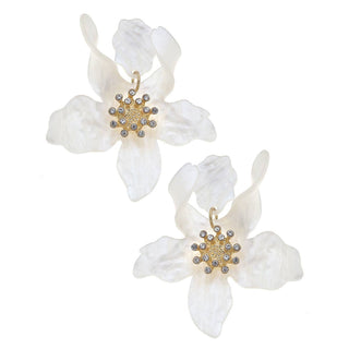 Chloe Resin Flower Statement Earrings