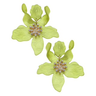 Chloe Resin Flower Statement Earrings