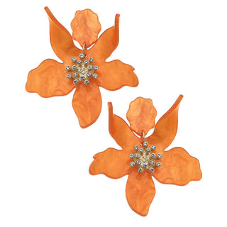 Chloe Resin Flower Statement Earrings