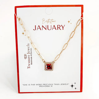 "Treasure Jewels" Birthstone Necklace - January