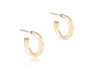 Round Gold 1" Post Hoop - 4MM - Smooth
